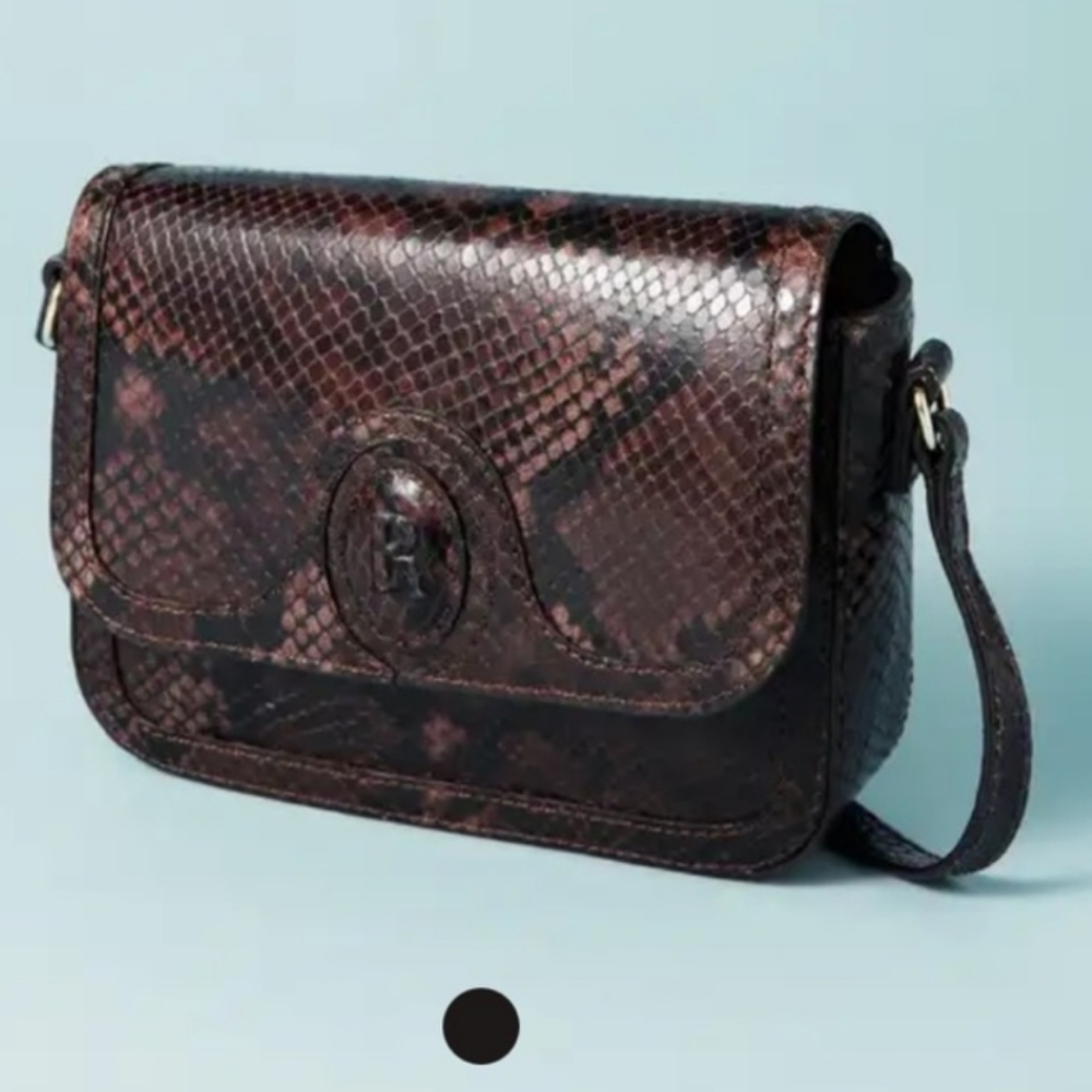 Rouje BIBI BAG PYTHON CHOCOLAT Leather